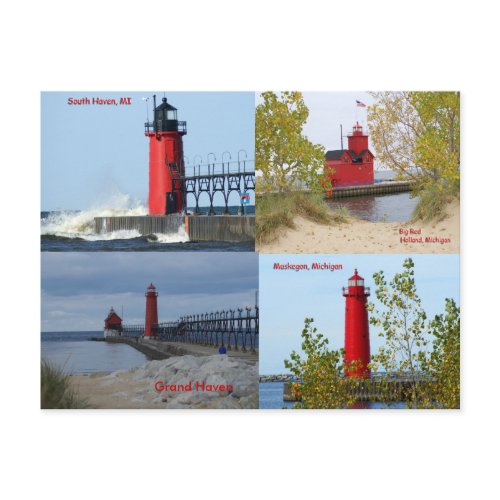 Michigan Lighthouses postcard