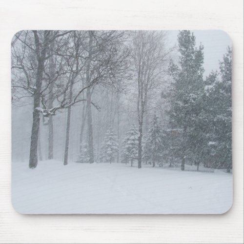 Michigan MI Winter Snow On The Trees Scene mousepad