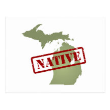 Michigan Native with Michigan Map Post Card
