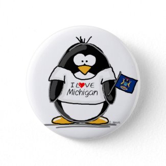 Michigan penguin button