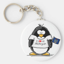 Michigan penguin key chain