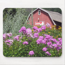 Michigan Red Barn Flowers mousepads by patsarts Michigan Red Barn Flowers mousepads