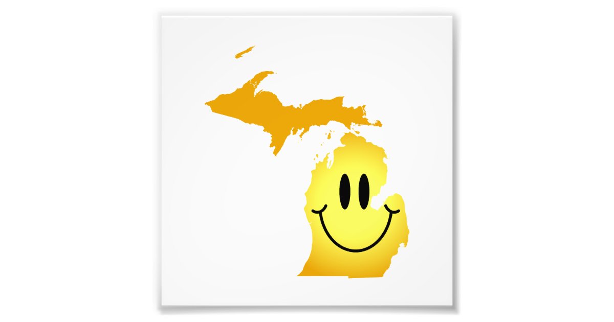 Michigan Smiley Face Photo Print Zazzle