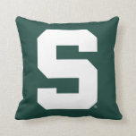 Michigan State Block S Logo Throw Pillow