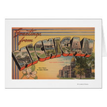 Michigan (State Capital/Flower) Greeting Card