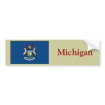 Michigan State Flag bumper stickers by TheFlagStore Michigan State Flag bumper stickers