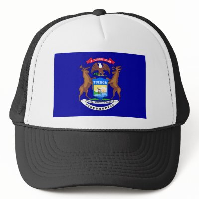 Michigan State Flag Mesh Hats by 1791dotus
