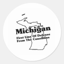Michigan State Slogan Round Stickers