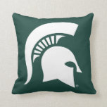 Michigan State University Spartan Helmet Logo Throw Pillow