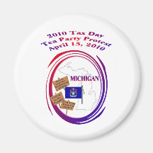 Michigan Tax Day Tea Party Protest Magnets