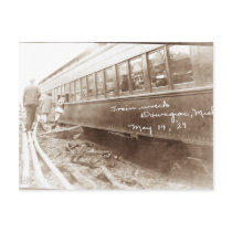 Michigan Train Wreck Postcard