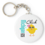 Michigan USA Chick keychains