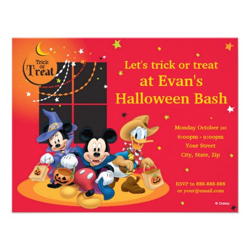 Mickey and Friends Halloween Party Invitation (front side)