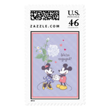 Mickey and Minnie Engagement Postage Stamps