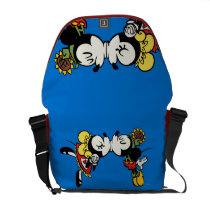 Mickey and Minnie  Kissing Messenger Bag at Zazzle
