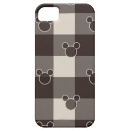 Mickey Brown Plaid Pattern iPhone 5 Cases