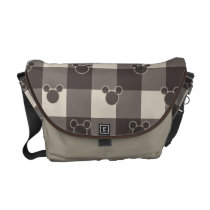 Mickey Brown Plaid Pattern Messenger Bags at Zazzle