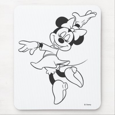 Mickey & Friends Minnie Dancing (black and white) mousepads