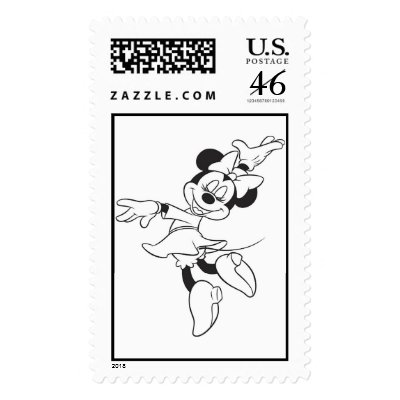 Mickey & Friends Minnie Dancing (black and white) postage