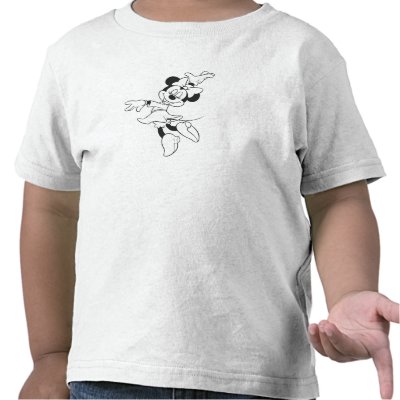 Mickey & Friends Minnie Dancing (black and white) t-shirts