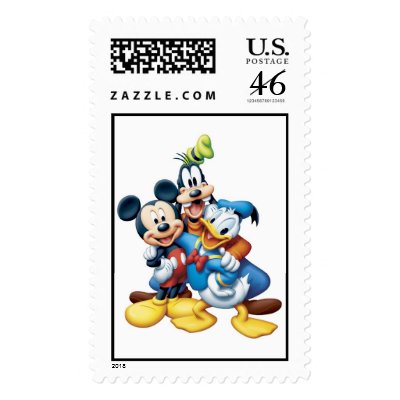 Mickey, Goofy, and Donald postage