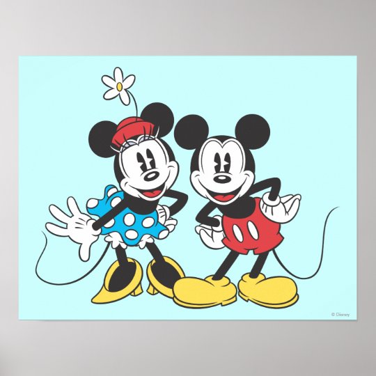 Mickey Minnie Classic Pair Poster Zazzle