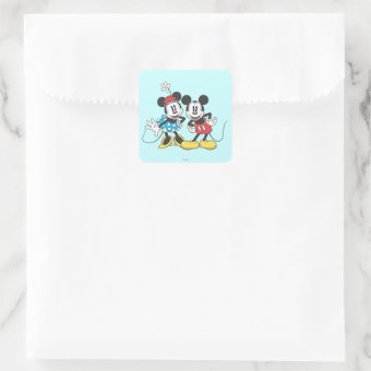 Mickey Minnie Classic Pair Square Sticker Zazzle