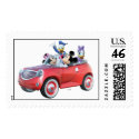 Mickey, Minnie, Donald, & Daisy in car stamp