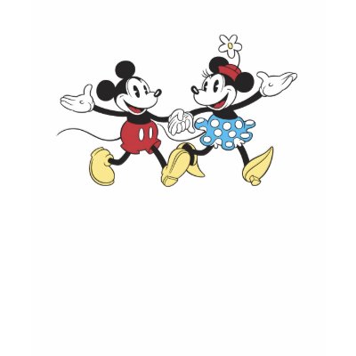 Mickey Minnie holding hands classic vintage t-shirts