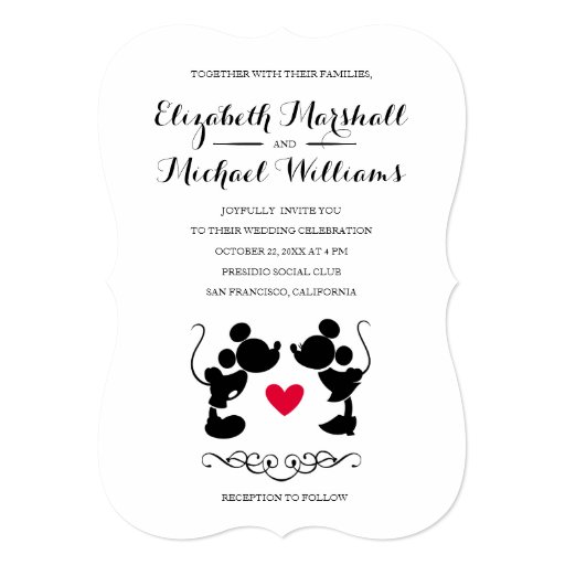 mickey minnie mouse wedding invitations mickey minnie wedding silhouette invitation zazzle mickey minnie mouse wedding invitations mickey minnie wedding silhouette invitation zazzle