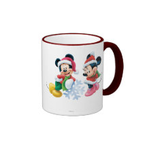 Mickey & Minnie With Snowflake Coffee Mugs
