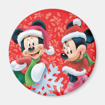 Mickey & Minnie With Snowflake Fridge Magnet