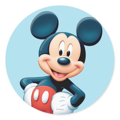 Mickey Mouse 6 Round Stickers