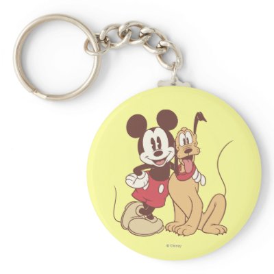 Mickey Mouse and Pluto keychains