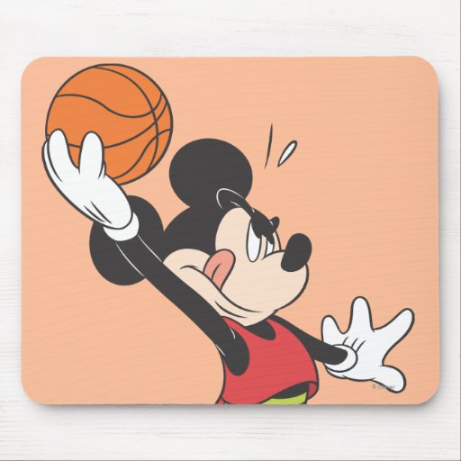 Mickey Mouse Basketball Player 2 Mouse Pads | Zazzle
