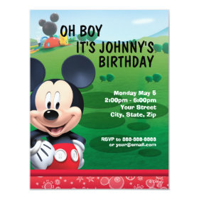 Mickey Mouse Birthday Invitation 4.25