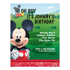 Mickey Mouse Birthday Invitation Announcement