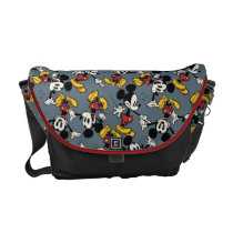 Mickey Mouse Blue Pattern Messenger Bag at Zazzle