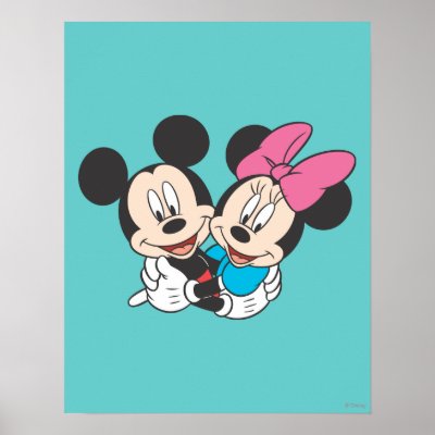 Mickey Mouse & Minnie  Hugging posters