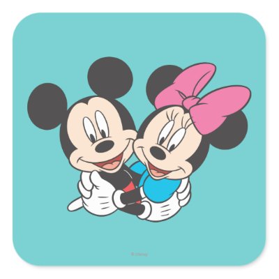 Mickey Mouse & Minnie  Hugging stickers