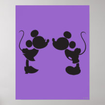Mickey Mouse & Minnie  Silhouette Poster