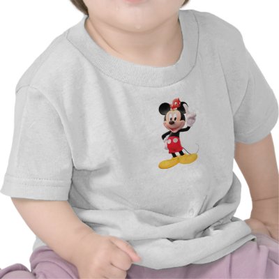 Mickey Mouse raised index finger with red bird t-shirts
