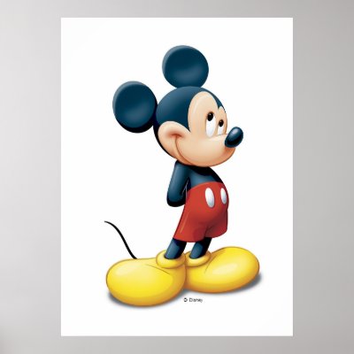 Mickey Mouse standing shy posters