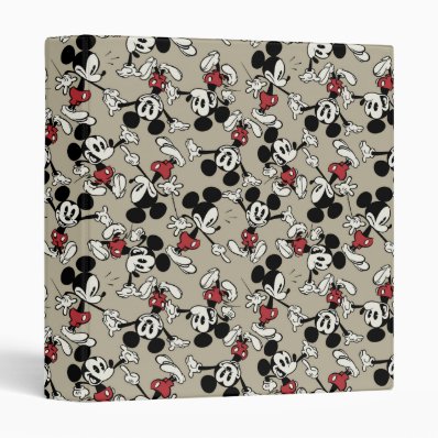 Mickey Mouse Tan Pattern Vinyl Binder