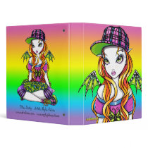 "Micky" Punky Rainbow Fairy Art Avery Binder binders