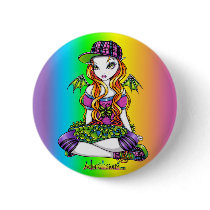 "Micky" Punky Rainbow Fairy Art Button buttons