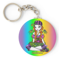 "Micky" Punky Rainbow Fairy Art Keychain keychains