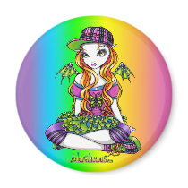 "Micky" Punky Rainbow Fairy Art Magnet magnets