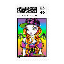"Micky" Punky Rainbow Fairy Art Postage Stamps stamps
