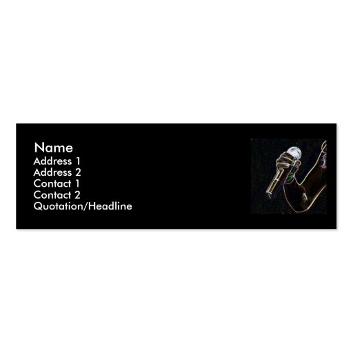 micro microphone music singer profile card song business card templates (front side)